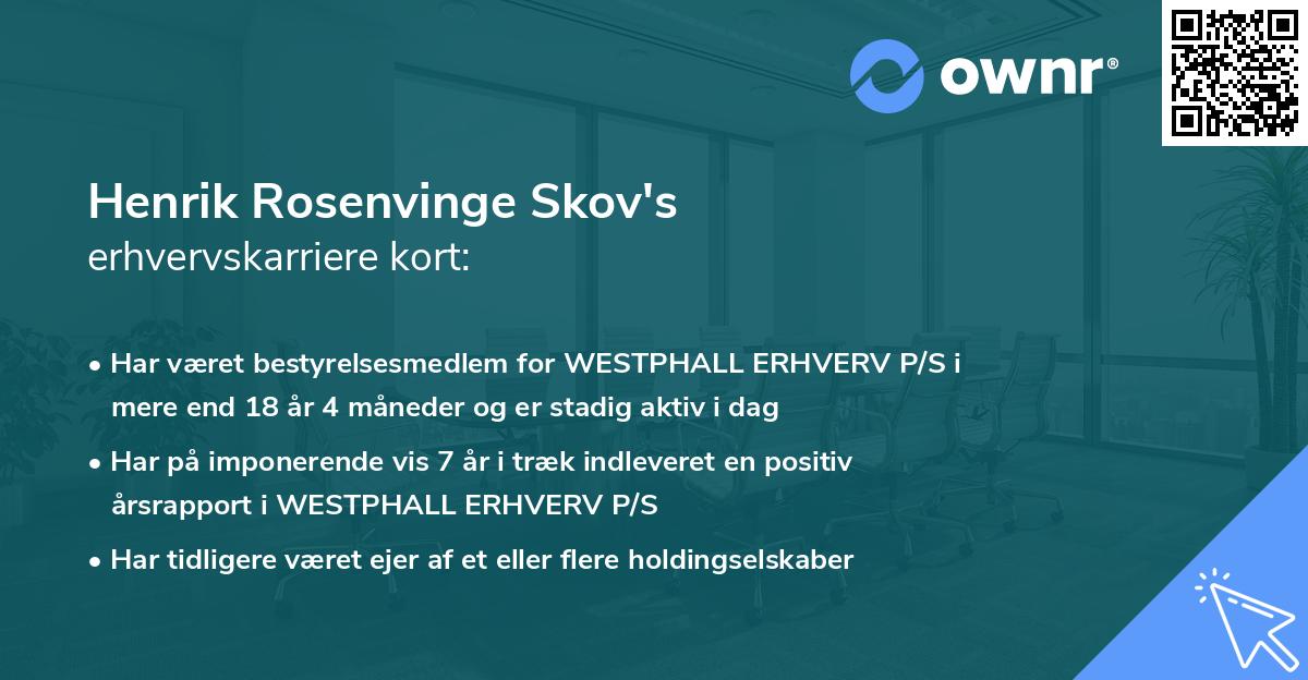 Henrik Rosenvinge Skov's erhvervskarriere kort