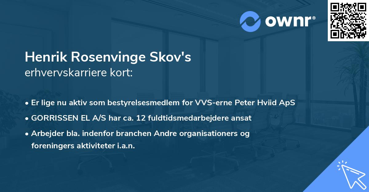 Henrik Rosenvinge Skov's erhvervskarriere kort
