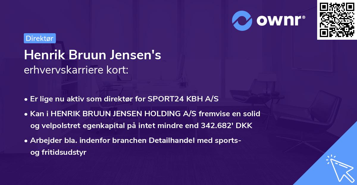 Henrik Bruun Jensen's erhvervskarriere kort