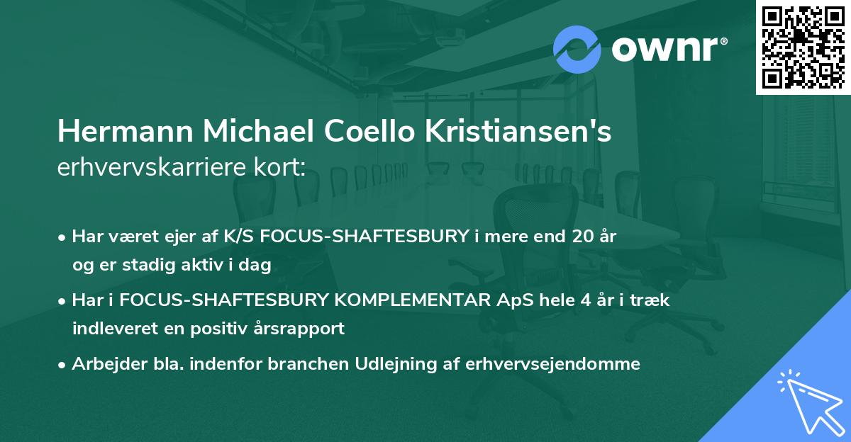 Hermann Michael Coello Kristiansen's erhvervskarriere kort