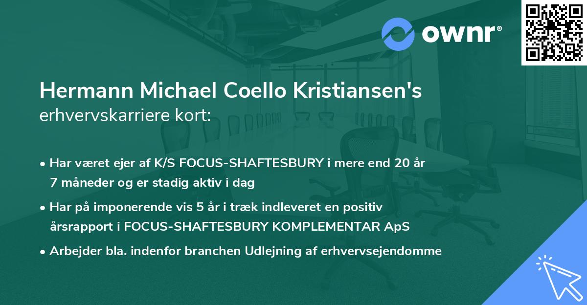 Hermann Michael Coello Kristiansen's erhvervskarriere kort