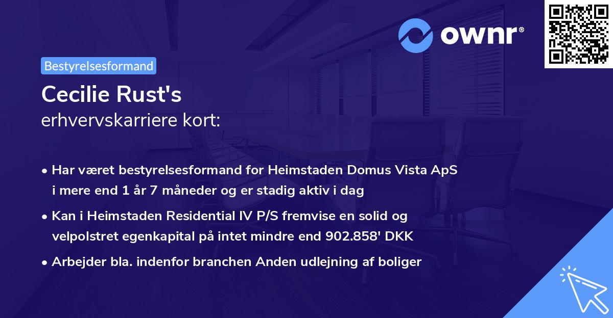 Cecilie Rust's erhvervskarriere kort