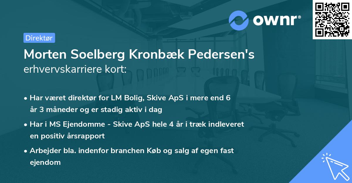 Morten Soelberg Kronbæk Pedersen's erhvervskarriere kort