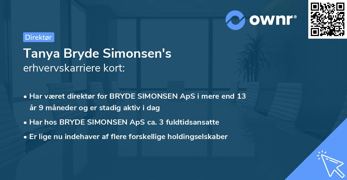 Tanya Bryde Simonsen's erhvervskarriere kort