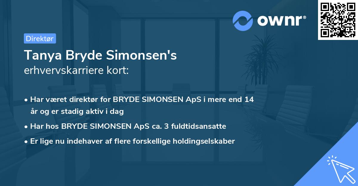 Tanya Bryde Simonsen's erhvervskarriere kort