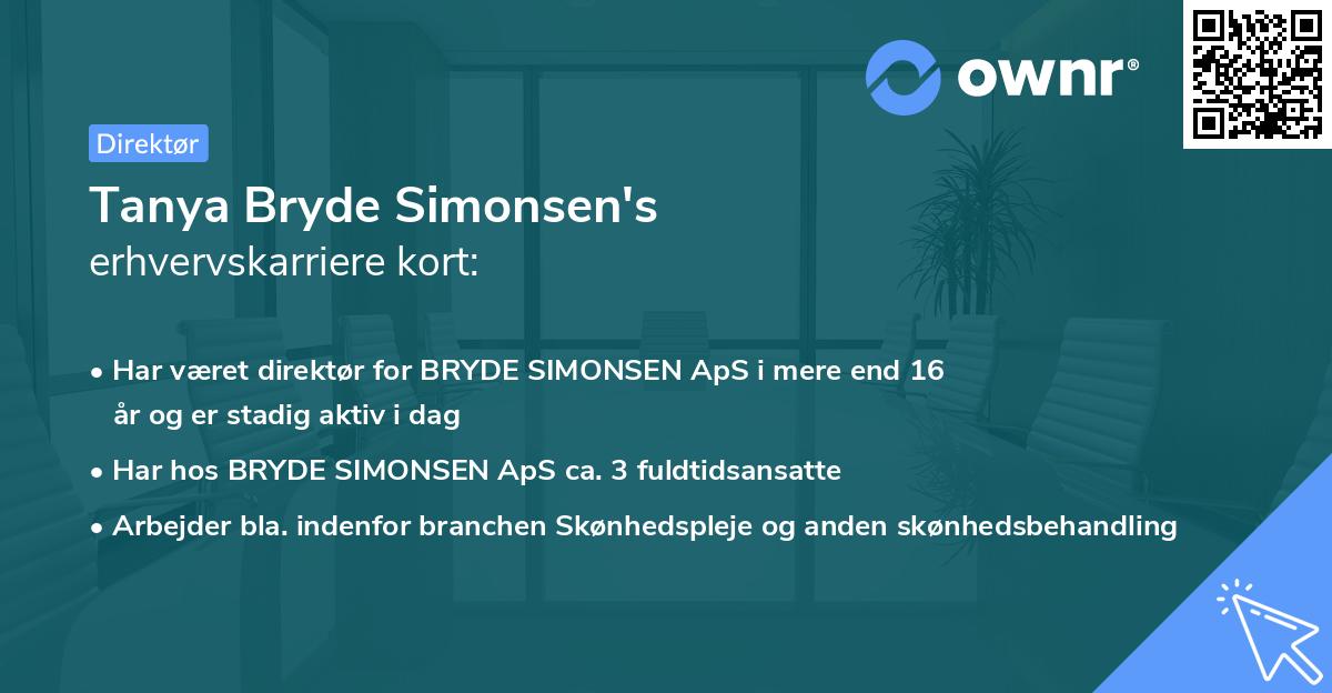 Tanya Bryde Simonsen's erhvervskarriere kort