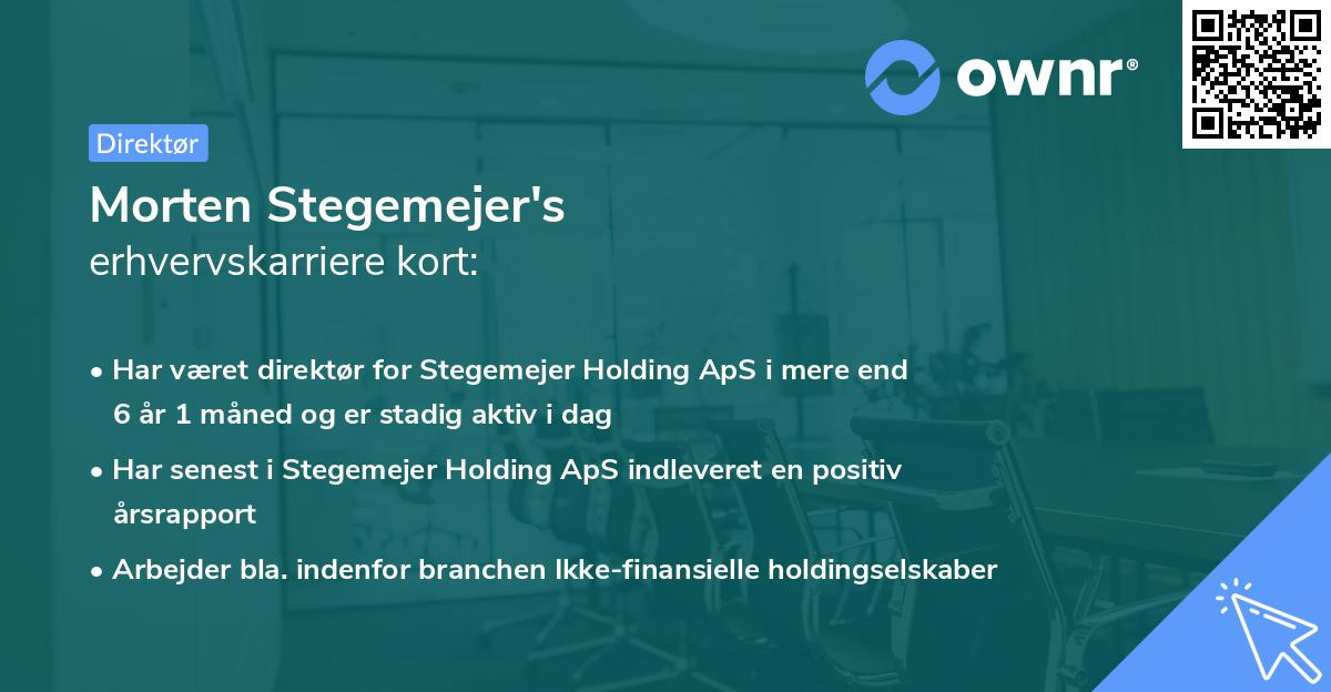 Morten Stegemejer's erhvervskarriere kort