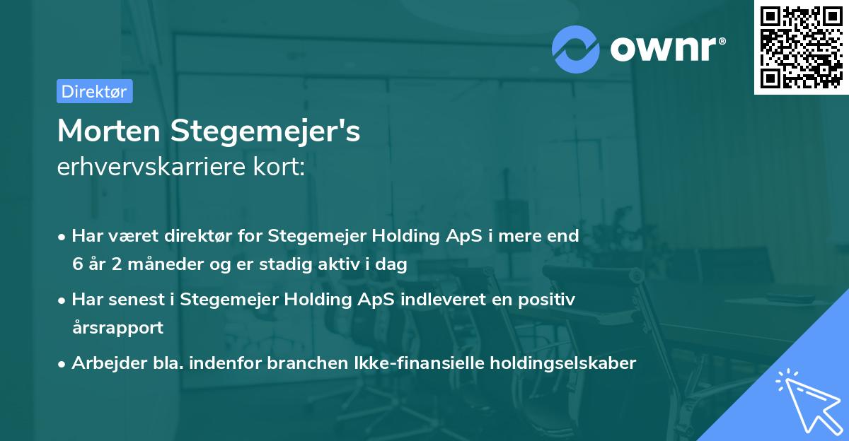 Morten Stegemejer's erhvervskarriere kort