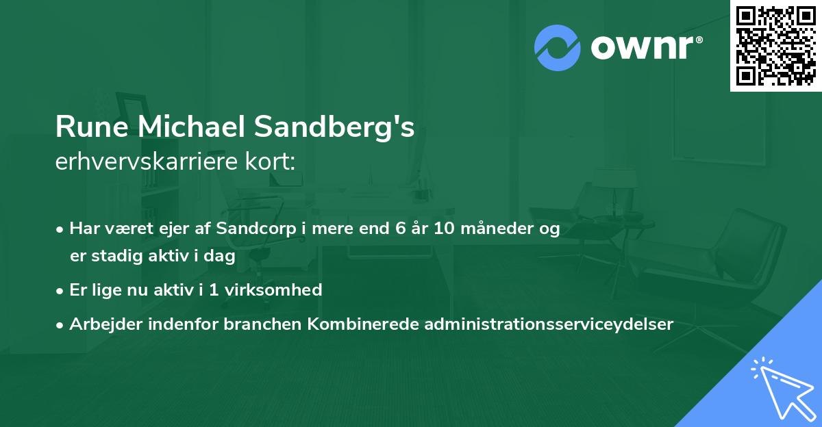 Rune Michael Sandberg's erhvervskarriere kort
