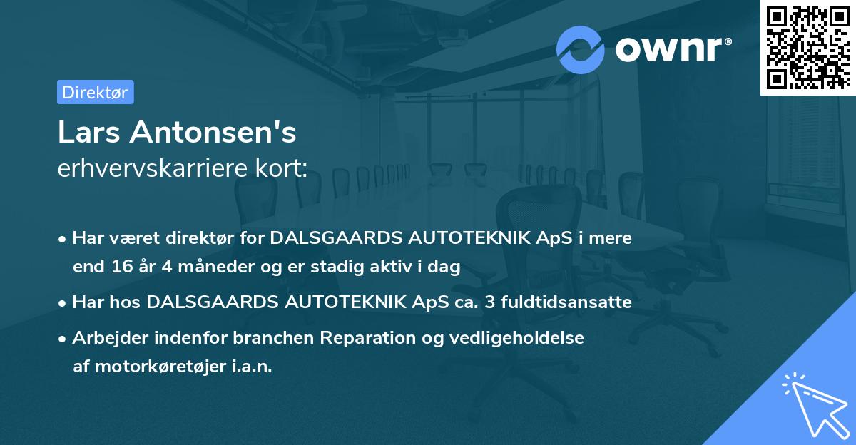 Lars Antonsen's erhvervskarriere kort
