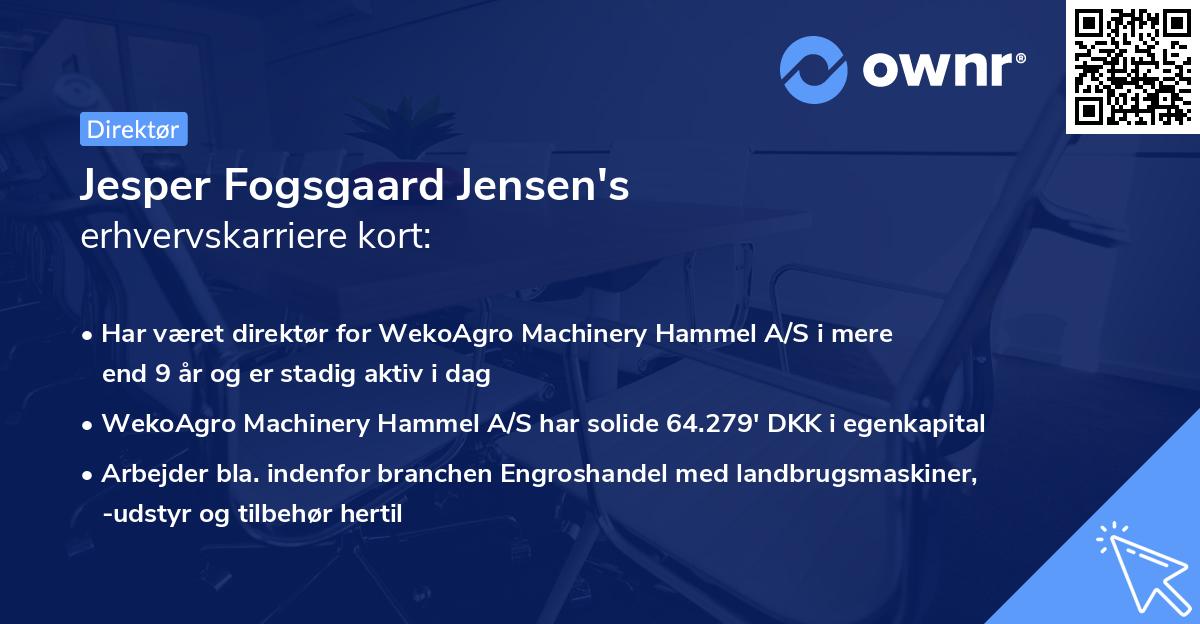 Jesper Fogsgaard Jensen's erhvervskarriere kort