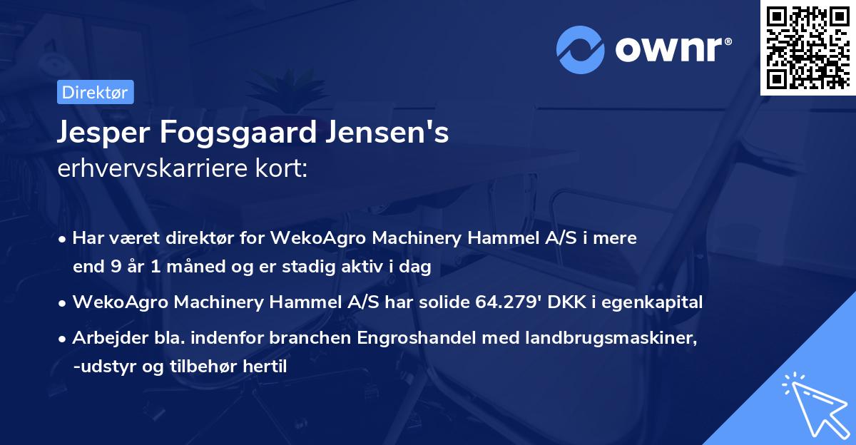 Jesper Fogsgaard Jensen's erhvervskarriere kort