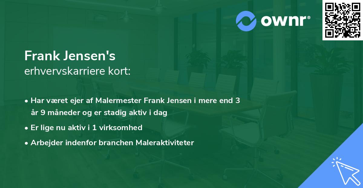 Frank Jensen's erhvervskarriere kort