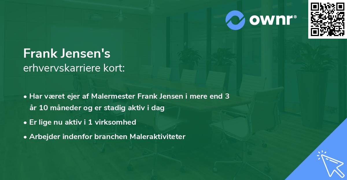Frank Jensen's erhvervskarriere kort