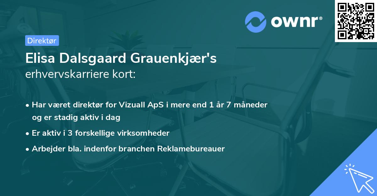 Elisa Dalsgaard Grauenkjær's erhvervskarriere kort