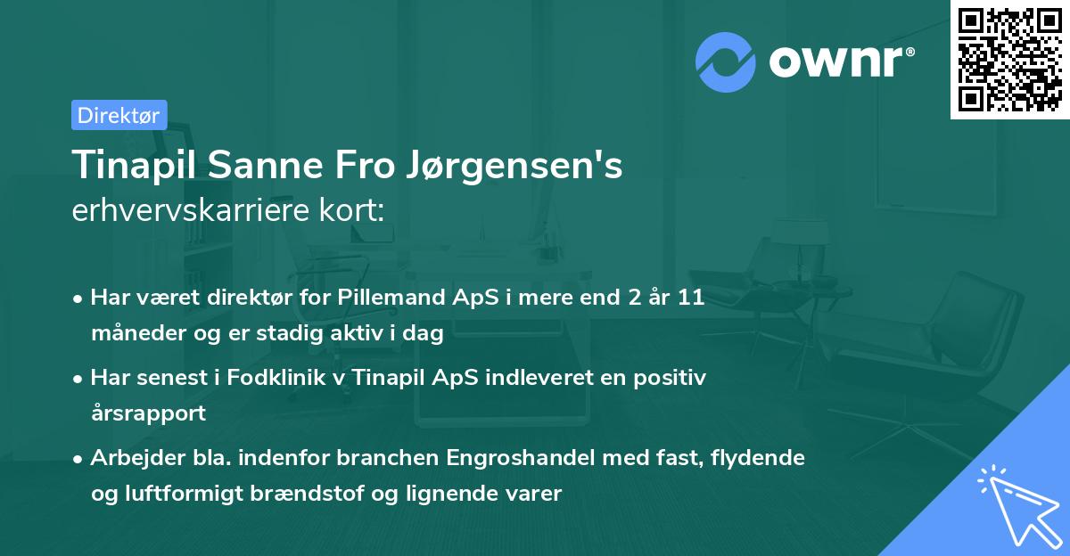 Tinapil Sanne Fro Jørgensen's erhvervskarriere kort