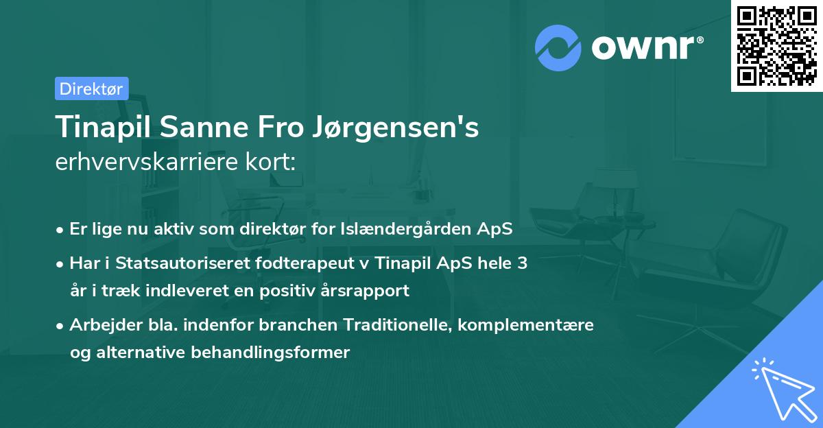 Tinapil Sanne Fro Jørgensen's erhvervskarriere kort