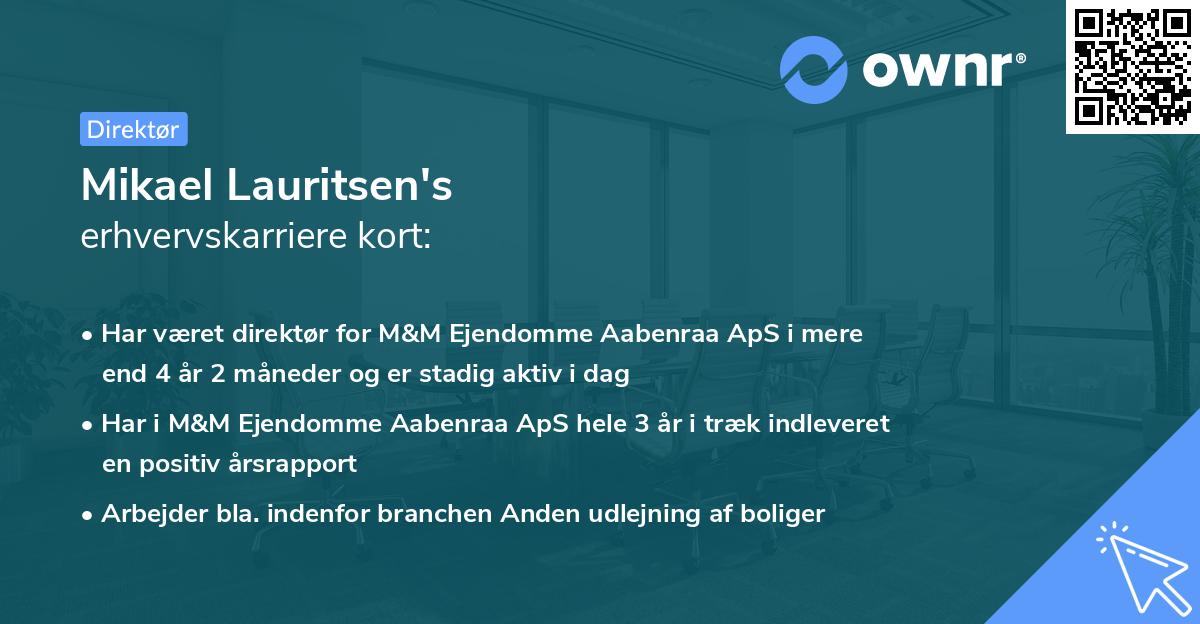 Mikael Lauritsen's erhvervskarriere kort