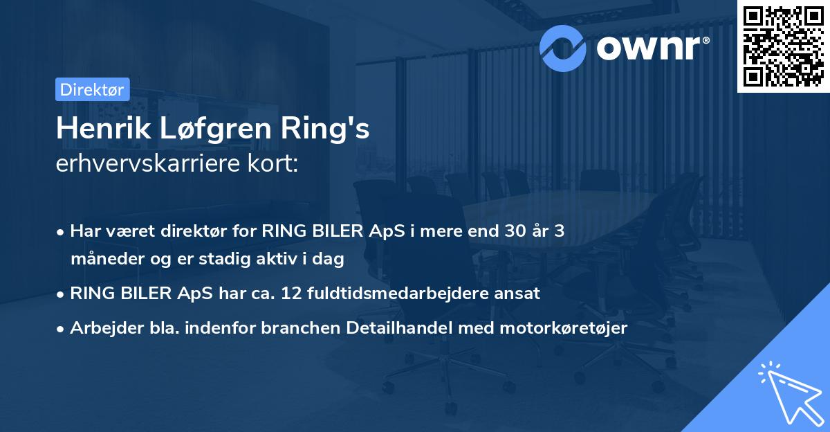 Henrik Løfgren Ring's erhvervskarriere kort