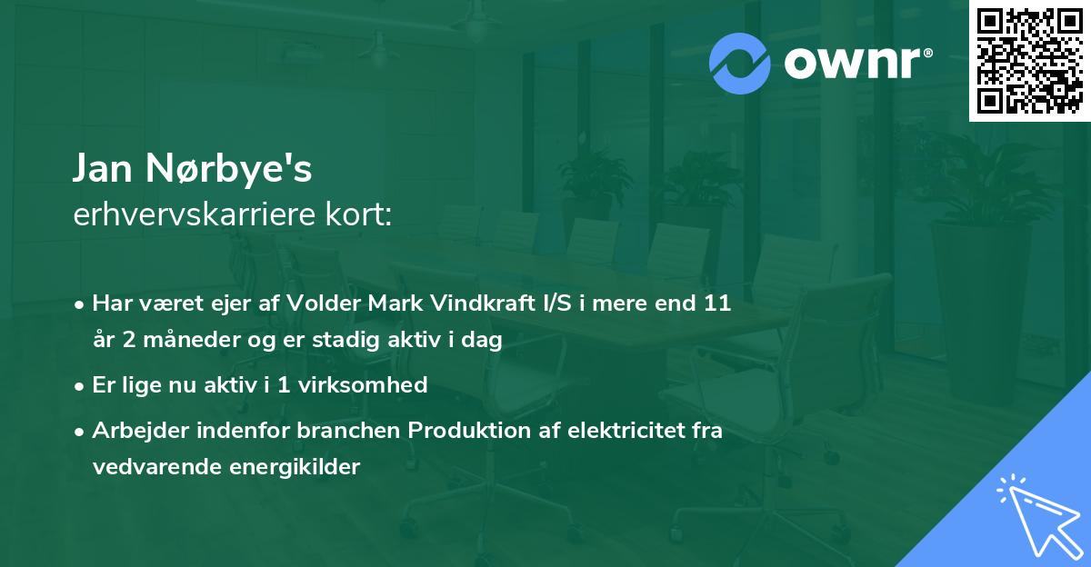 Jan Nørbye's erhvervskarriere kort