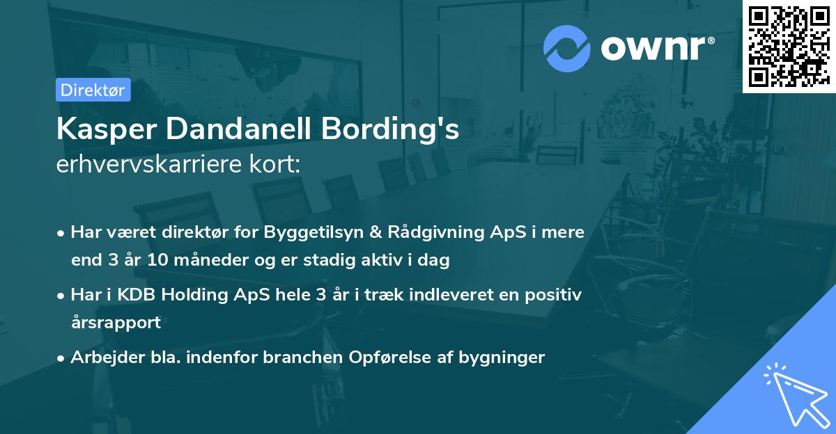 Kasper Dandanell Bording's erhvervskarriere kort