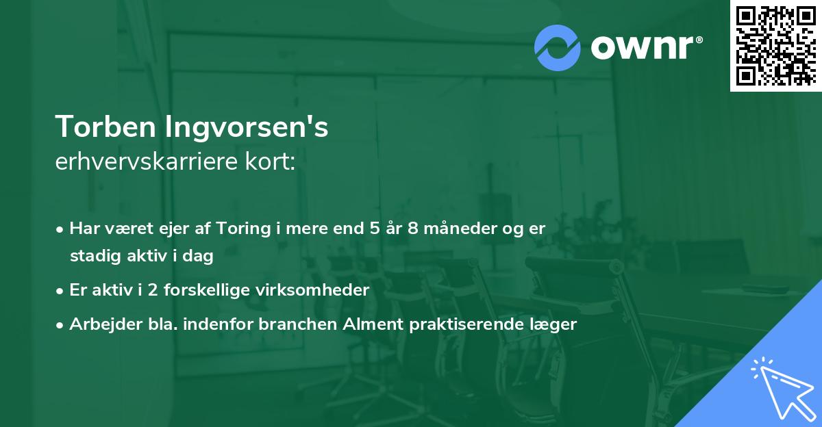 Torben Ingvorsen's erhvervskarriere kort