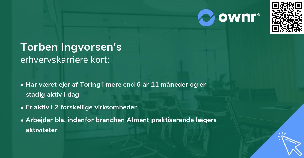 Torben Ingvorsen's erhvervskarriere kort