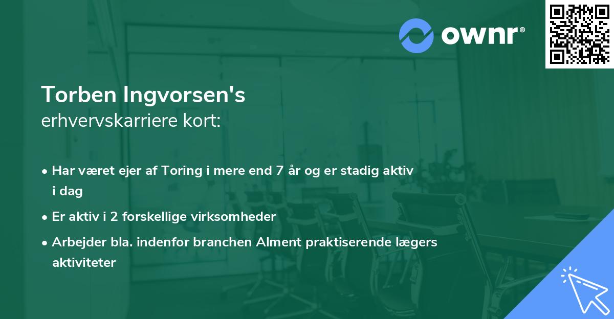 Torben Ingvorsen's erhvervskarriere kort