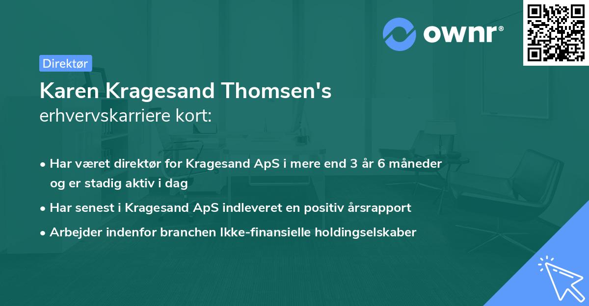 Karen Kragesand Thomsen's erhvervskarriere kort