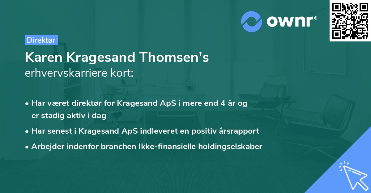 Karen Kragesand Thomsen's erhvervskarriere kort