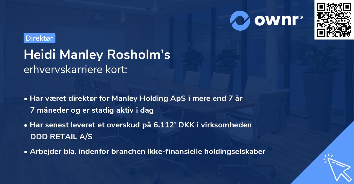 Heidi Manley Rosholm's erhvervskarriere kort