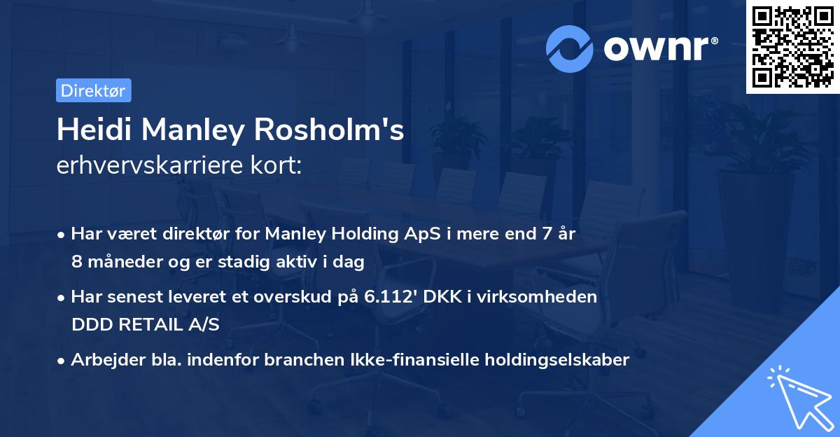 Heidi Manley Rosholm's erhvervskarriere kort