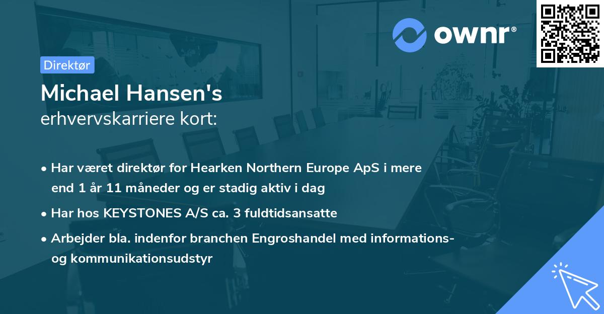 Michael Hansen's erhvervskarriere kort