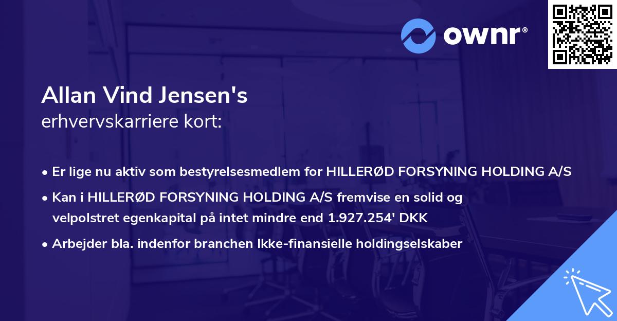 Allan Vind Jensen's erhvervskarriere kort