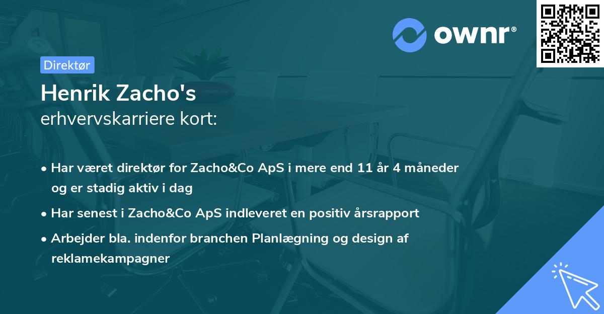 Henrik Zacho's erhvervskarriere kort
