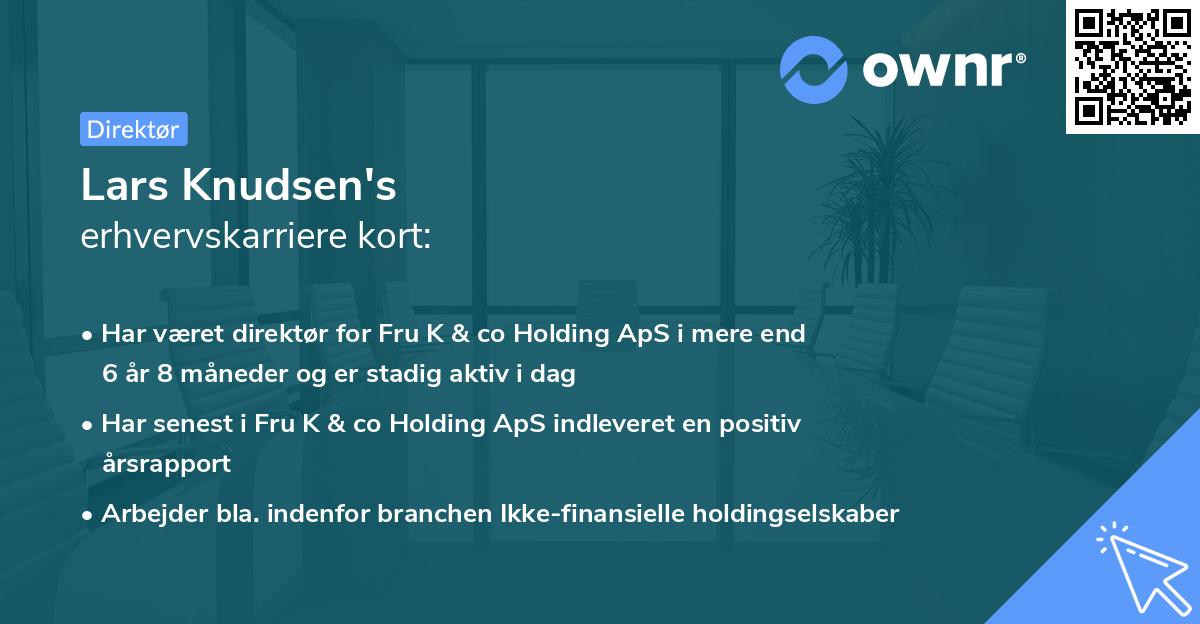 Lars Knudsen's erhvervskarriere kort