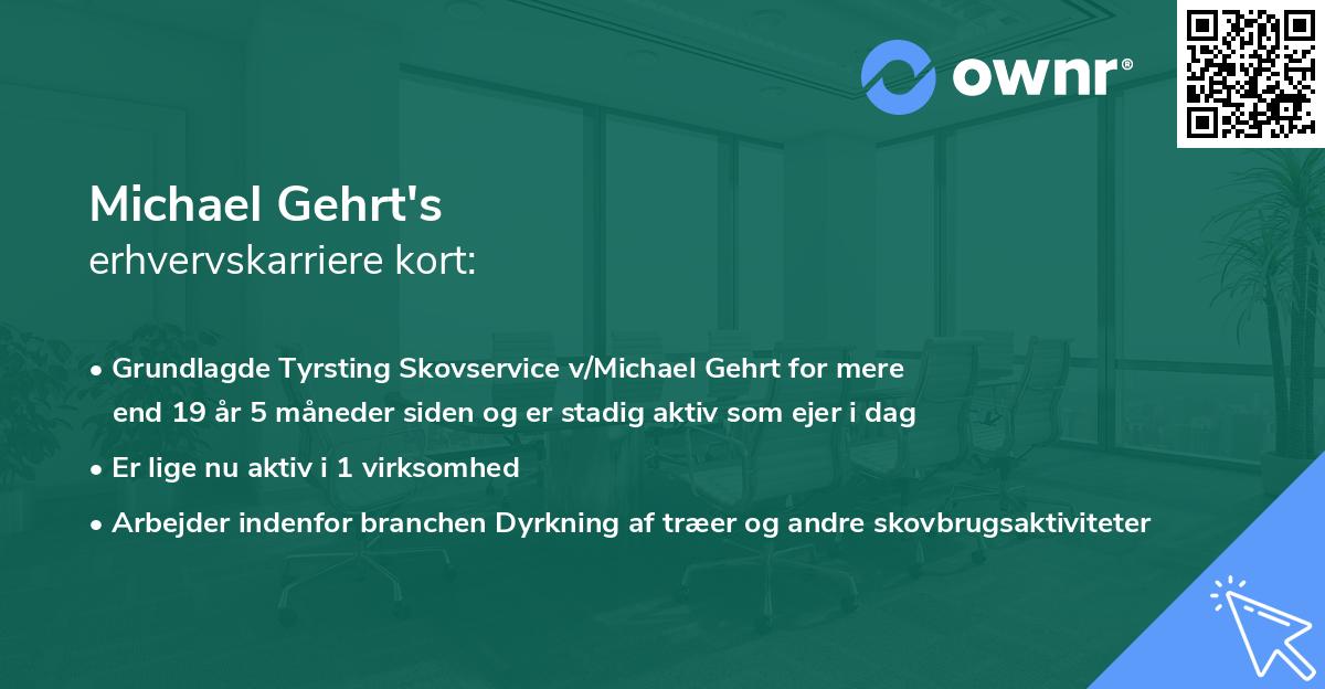 Michael Gehrt's erhvervskarriere kort