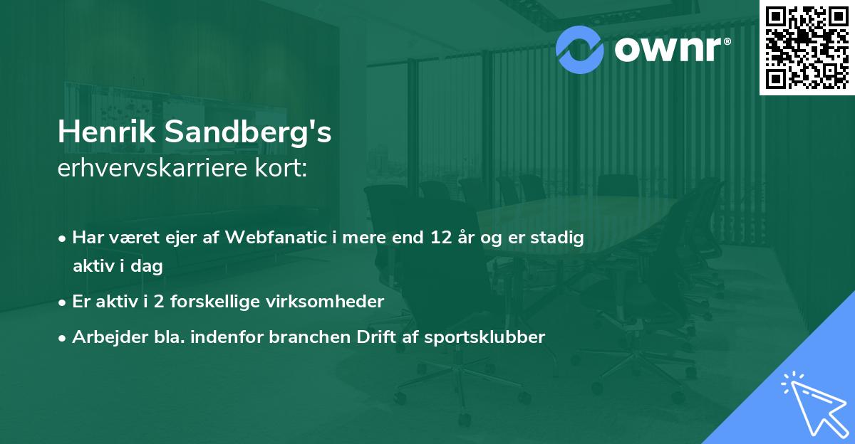 Henrik Sandberg's erhvervskarriere kort