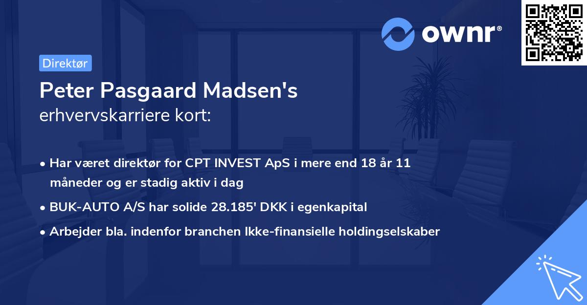 Peter Pasgaard Madsen's erhvervskarriere kort