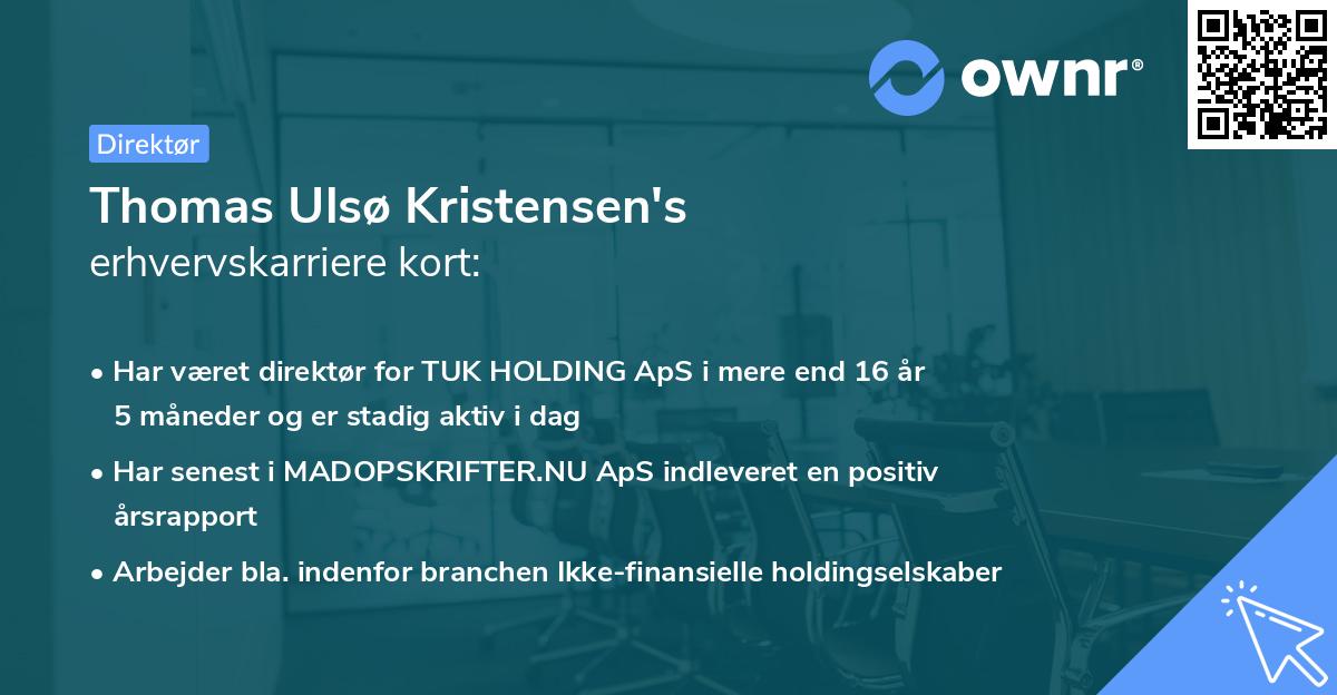 Thomas Ulsø Kristensen's erhvervskarriere kort