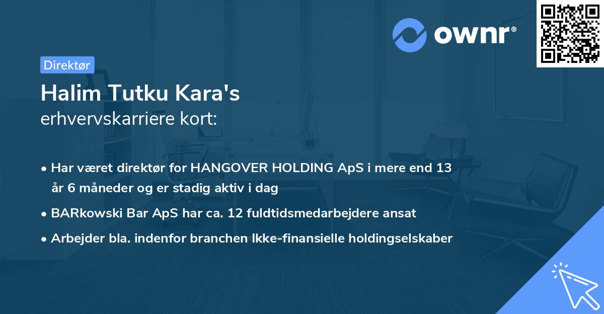 Halim Tutku Kara's erhvervskarriere kort