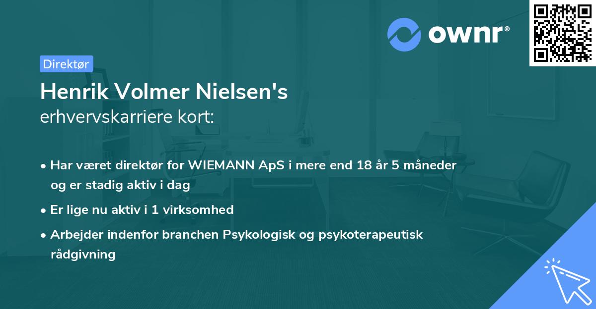 Henrik Volmer Nielsen's erhvervskarriere kort