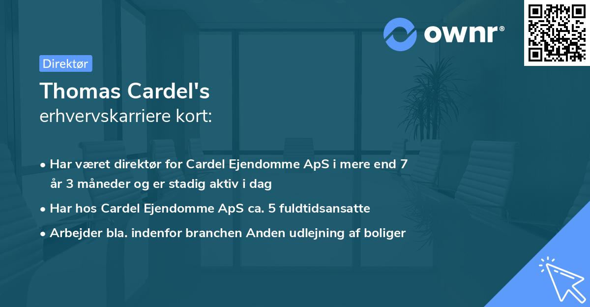 Thomas Cardel's erhvervskarriere kort