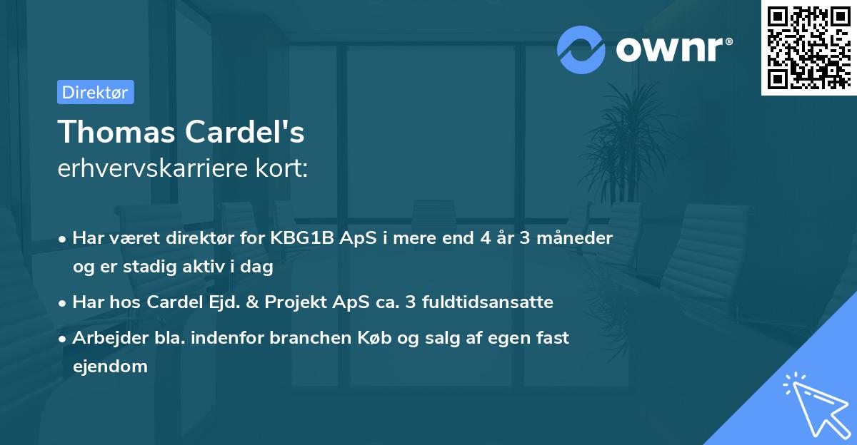Thomas Cardel's erhvervskarriere kort