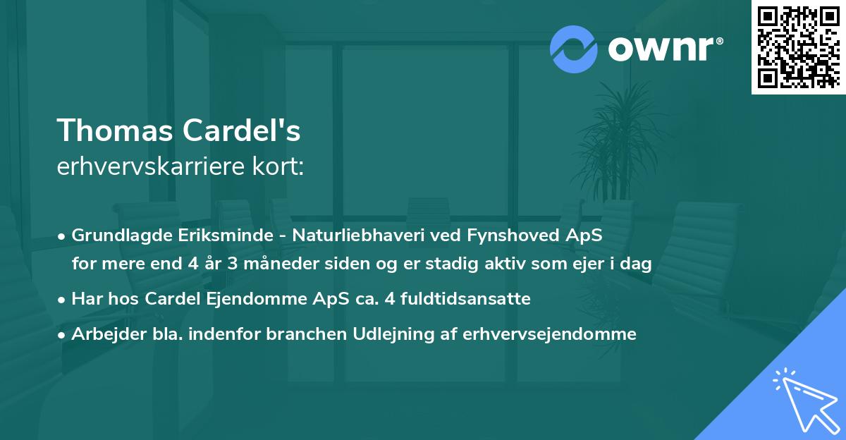 Thomas Cardel's erhvervskarriere kort