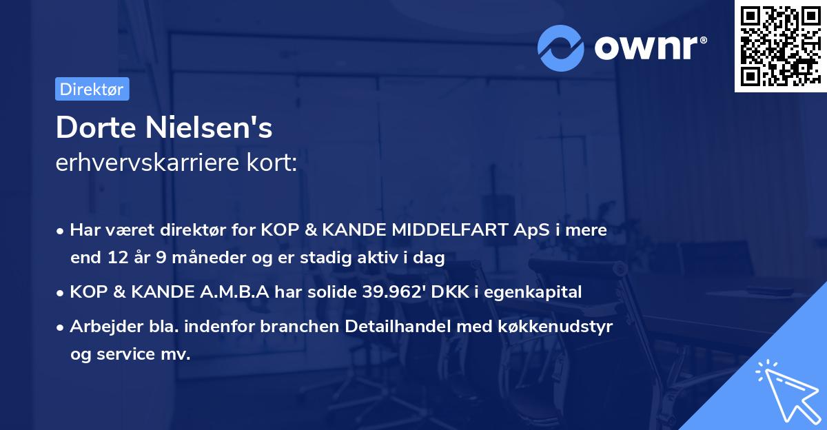 Dorte Nielsen's erhvervskarriere kort