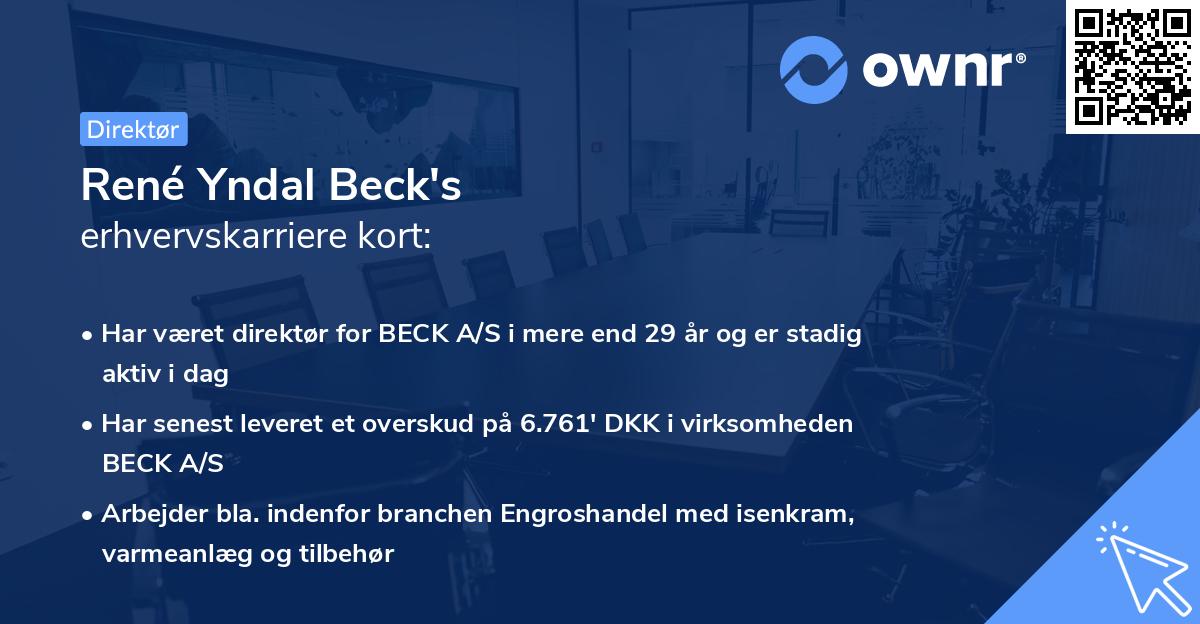 René Yndal Beck's erhvervskarriere kort
