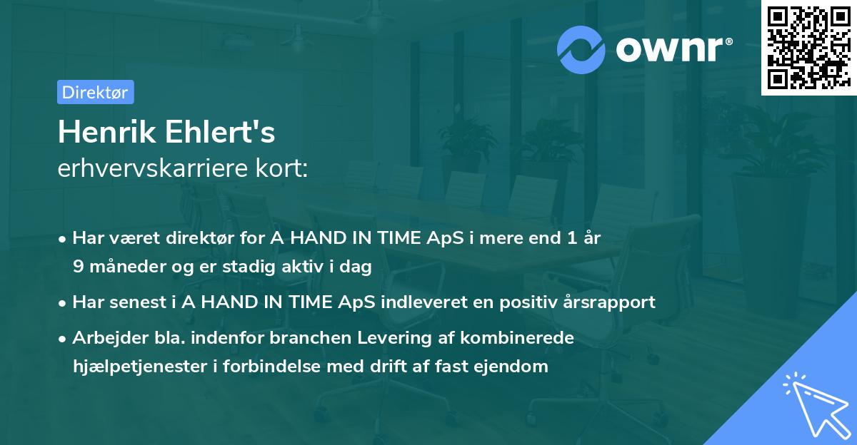 Henrik Ehlert's erhvervskarriere kort
