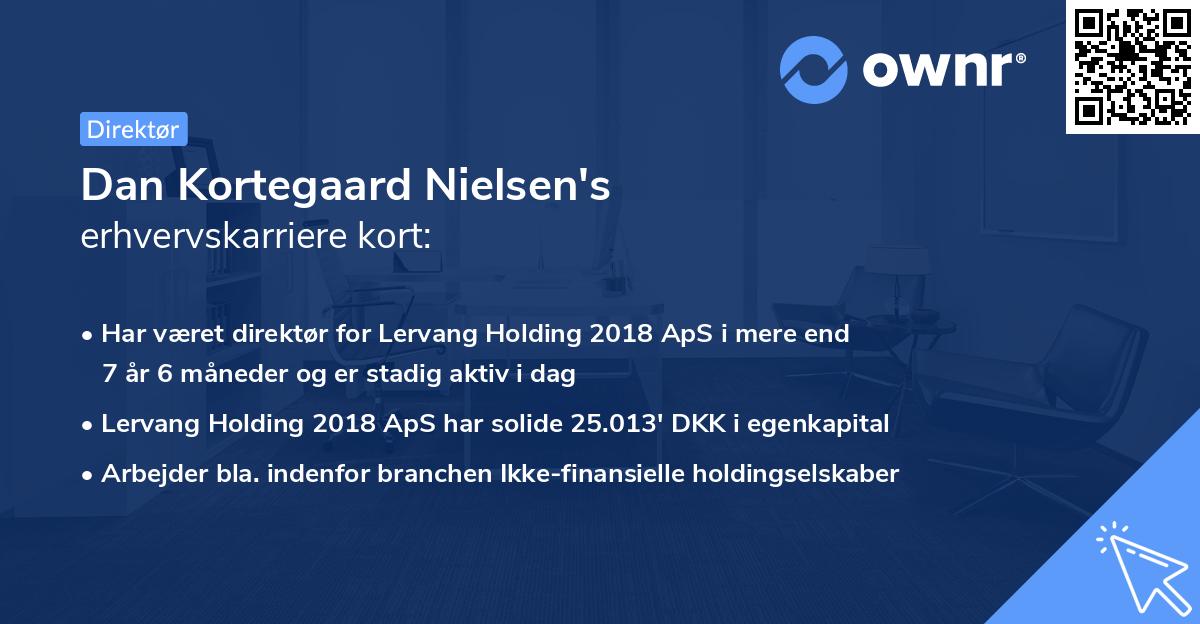 Dan Kortegaard Nielsen's erhvervskarriere kort
