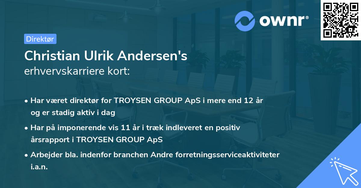 Christian Ulrik Andersen's erhvervskarriere kort